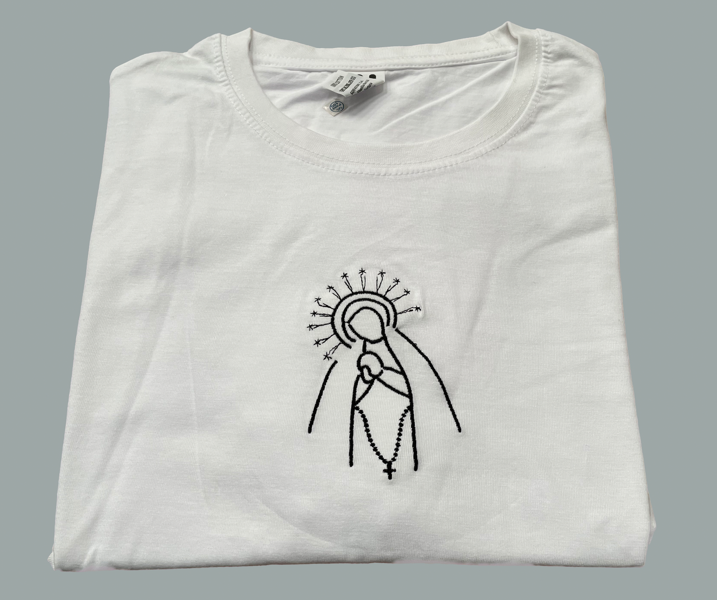 Camiseta unisex bordada blanca La Paloma