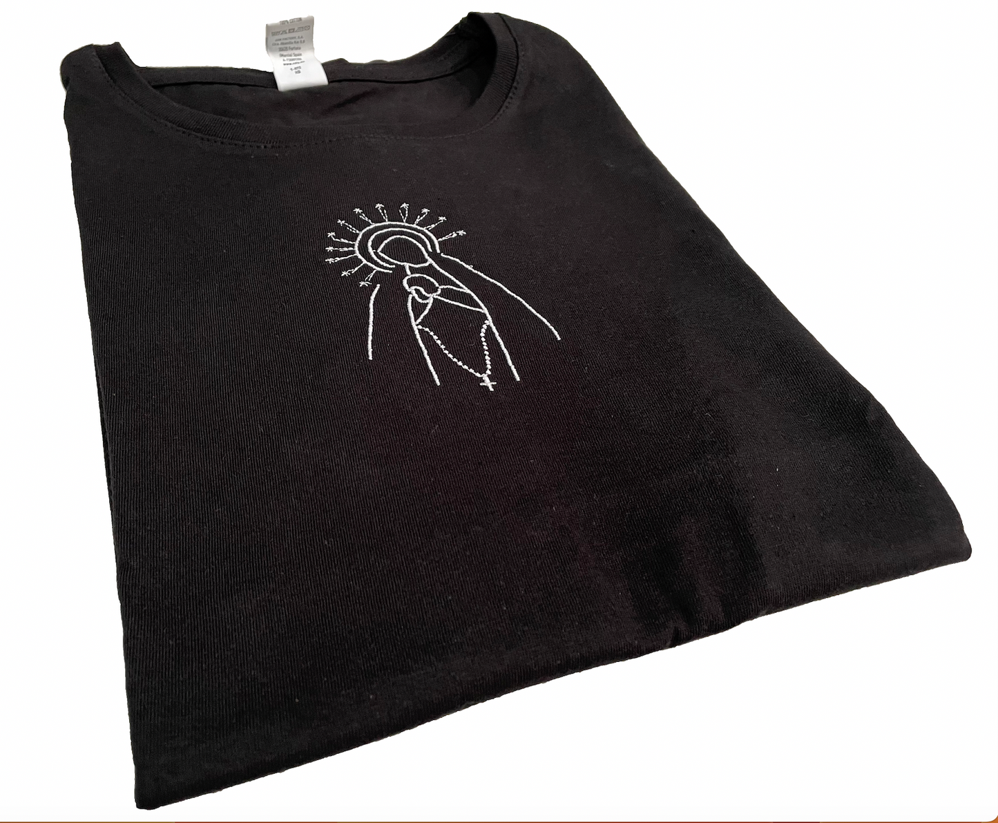 Camiseta mujer bordada negra La Paloma