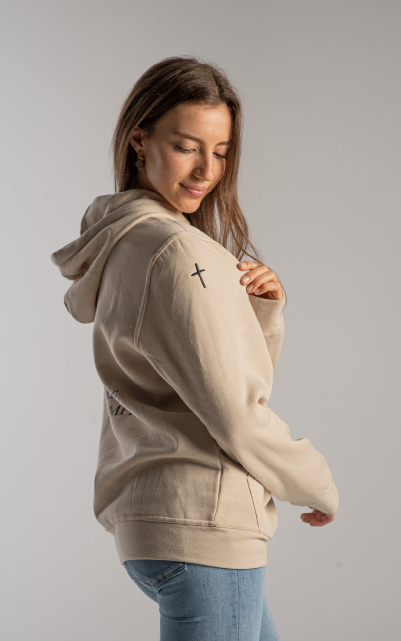 Sudadera Kirios beige con capucha