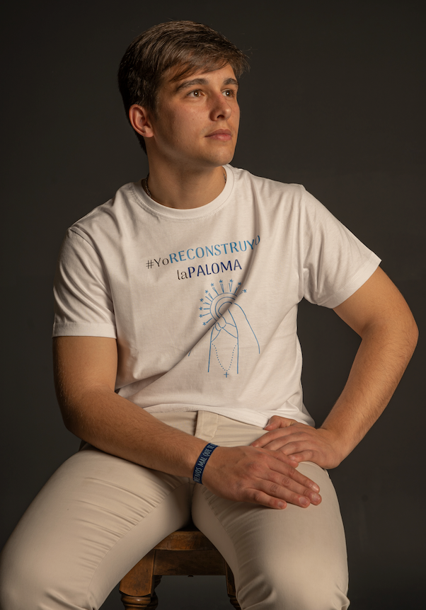 Camiseta blanca unisex #YoReconstruyoLaPaloma