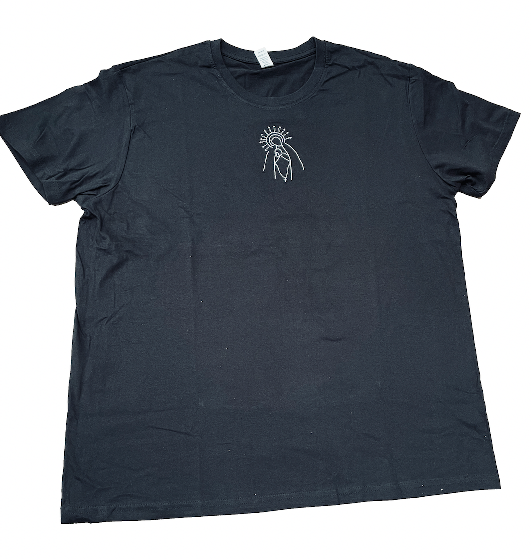 Camiseta unisex bordada negra La Paloma